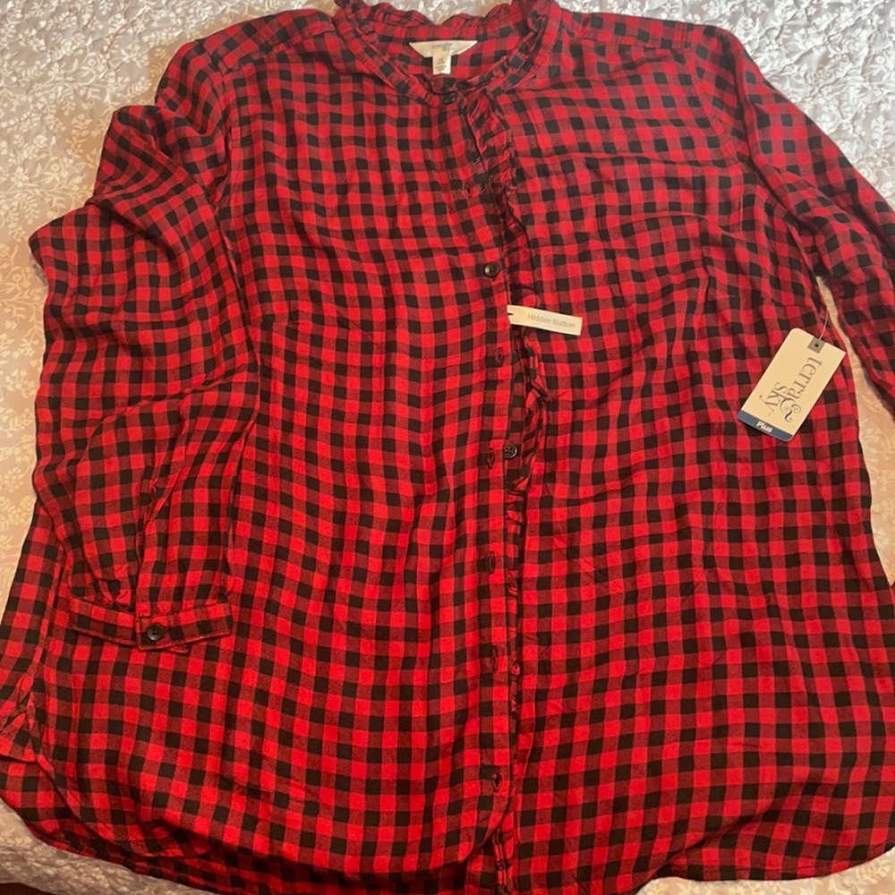 Buffalo plaid button down